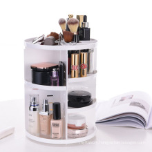 Multi-Function 360 Rotation Makeup Organizer Spinning Makeup Rack Cosmetic Carousel Storage Shelf(White)